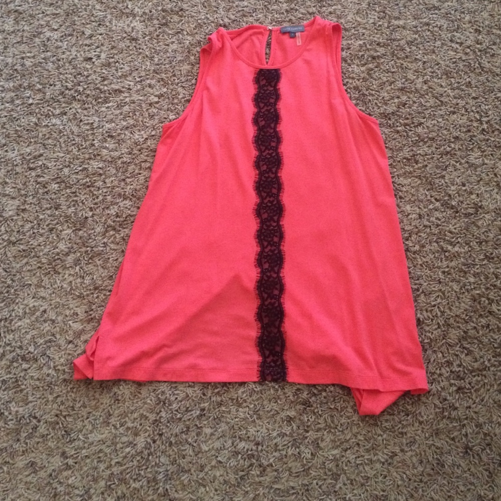 Vince Camuto peach and black lace top